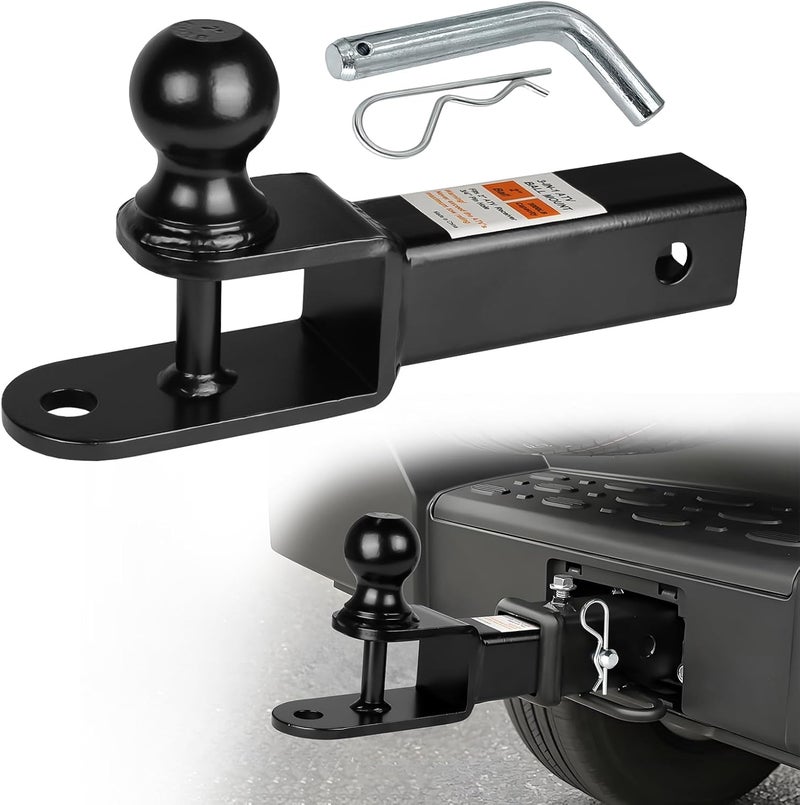 Donext ATV/UTV Trailer Hitch, Towing Ball Mounts with 2" Ball, Tow Hitch with Pin and Clip, Fits 2-Inch Receiver, Black - Image 1